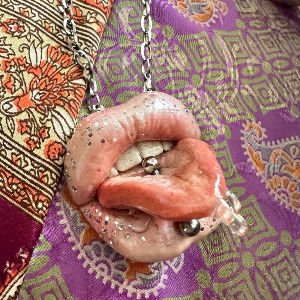 Handmade brooch pendant Necklace